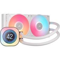 CORSAIR iCUE LINK TITAN 240 RX LCD RGB 240 mm Liquid CPU Cooler - RGB LED, White, White