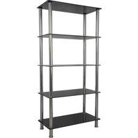 AVF S25 5-Tier Tall Shelving Unit - Black & Chrome