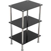 AVF S33 3-Tier Square Shelving Unit - Black & Chrome