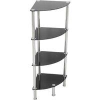 AVF S64-A 4-Tier Corner Shelving Unit - Black & Chrome