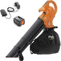 FLYMO EasiBlowVac 4.0 Cordless Garden Vacuum & Leaf Blower - Orange & Black