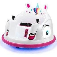 XOOTZ Unicorn Kids' Electric Bumper Car Ride-On Toy - White & Pink, White,Pink