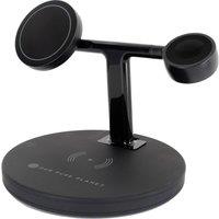 OUR PURE PLANET OPP128 3-in-1 Wireless Charging Stand - Black, Black