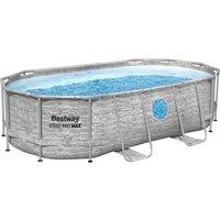 BESTWAY 14ft x 39.5" Steel Pro MAX BW56714GB-25 Oval Swimming Pool - Grey
