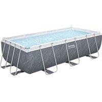 BESTWAY 13.3 ft Power Steel BW56721GB-25 Rectangular Swimming Pool - Rattan