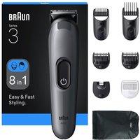 BRAUN Series 3 AIO3540 8-in-1 Trimmer - Grey, Silver/Grey