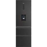 HAIER HTW3618EWPB Smart Fridge Freezer - Slate Black, Black