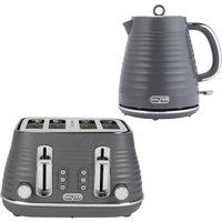 SALTER COMBO-9412 Ripple Jug Kettle & 4-Slice Toaster Bundle - Grey, Silver/Grey