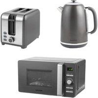SALTER Cosmos COMBO-8744 2-slice Toaster, Jug Kettle & Solo Microwave Bundle - Grey, Silver/Grey