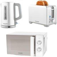 SALTER Aspen COMBO-9751 2-Slice Toaster, Jug Kettle & Solo Microwave Bundle - Silver, Silver/Grey