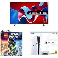 42 Lg OLED42C44LA Smart 4K Ultra HD HDR OLED TV, LEGO Star Wars: The Skywalker Saga & PlayStation 5 (Model Group - Slim) Bundle, Silver/Grey