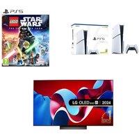 55 Lg OLED55C44LA Smart 4K Ultra HD HDR OLED TV, LEGO Star Wars: The Skywalker Saga & PlayStation 5 (Model Group - Slim) Bundle, Silver/Grey