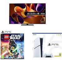 65 Lg OLED65G45LW Smart 4K Ultra HD HDR OLED TV, LEGO Star Wars (The Skywalker Saga) & PlayStation 5 (Model Group - Slim) Bundle, Silver/Grey