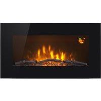 Logik L28WMEF25 Wall Mounted Electric Fireplace - Black, Black
