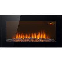 Logik L35WMEF25 Wall Mounted Electric Fireplace - Black, Black
