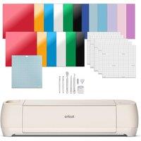 CRICUT Explore 4 DIY Digital Cutting Machine Essentials Bundle, Cream