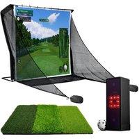 SIMSPACE Indoor Golf Deluxe Practice Bundle, Black