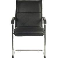 TEKNIK Envoy 1309 Leather Chair - Black & Silver, Set of 2
