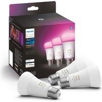 PHILIPS HUE White & Colour Ambiance Smart LED Bulb - E27, 800 Lumens, Pack of 3