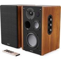 MAJORITY D100 Bluetooth Bookshelf Speakers - Black & Wood, Brown,Black