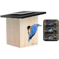 BIRDFY House Ebony Lite Smart Camera Bird Feeder with Solar Panel - Fir, Brown