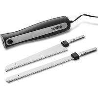 TOWER T19028 Electric Knife with Fork - Black & Silver