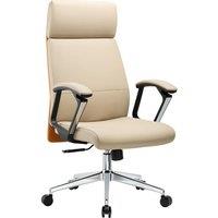 TTAP London PU Leather Tilting Executive Chair - Cream