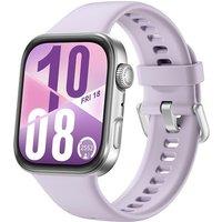 HUAWEI Watch Fit 4 - Aluminium Alloy, Purple Fluoroelastomer Strap, Purple,Silver/Grey