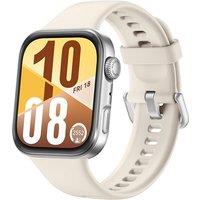 HUAWEI Watch Fit 4 - Aluminium Alloy, White Fluoroelastomer Strap, Silver/Grey,White