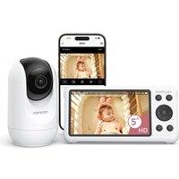 MOMCOZY BM04 5" LCD Screen Video Baby Monitor - White