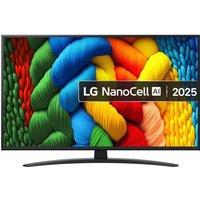 LG NANO81A NanoCell AI 4K HDR Smart TV 2025 - 43NANO81A6A, Black