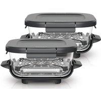 NINJA CRISPi Glass Container - 1.4 Litre, Pack of 2, Clear