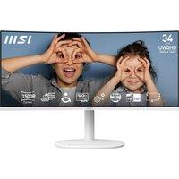 MSI Modern MD342CQPW Wide Quad HD 34 Curved VA LCD Monitor - White, White