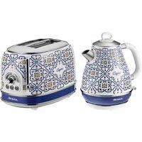 ARIETE Capri ARPK53 2-Slice Toaster & Kettle Bundle - Blue & White, Patterned,Blue,White