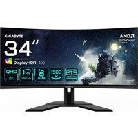 GIGABYTE G34WQCP Quad HD 34" Curved VA LED Gaming Monitor - Black, Black