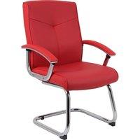 TEKNIK Hoxton Visitor Leather Reception Chair - Red