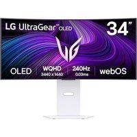 LG UltraGear 34GX90SA-W Quad HD 34" Curved OLED Gaming Monitor - White, White