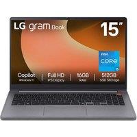 LG gram Book 15U50T-G.AA56A1 15.6" Laptop, Copilot - IntelCore i5, 512 GB SSD, Titan Silver, Silver/Grey
