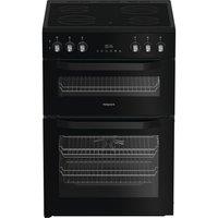Hotpoint HDE6VDB1 60 cm Electric Ceramic Cooker - Black, Black