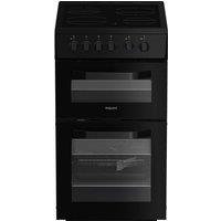 HOTPOINT HTE5VCB 50 cm Electric Ceramic Cooker - Black, Black