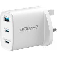 Groov-E GVMA109WE 65 W GaN USB Charger, White