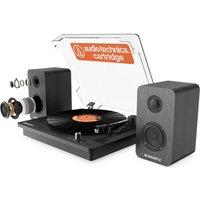OAKCASTLE TT200 Belt Drive Bluetooth Turntable with Bookshelf Speakers - Black, Black