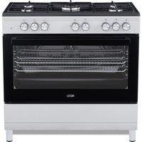 LOGIK LFTG90S25 90 cm Dual Fuel Range Cooker - Stainless Steel & Black, Stainless Steel