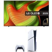 80"-84" Lg B5 83" OLED AI 4K Ultra HD HDR Smart TV 2025 (OLED83B56LA) & PlayStation 5 (Model Group, Slim) Bundle, Brown