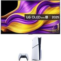 55" Lg OLED55G54LW evo AI 4K HDR Smart TV & PlayStation 5 (Model Group, Slim) Bundle, Silver/Grey