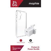 ZAGG Crystal Palace Lite Galaxy A56 Clear Case & Mophie 30 W USB Type-C Wall Charger Bundle, Clear,White