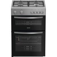 INDESIT IDG6GS 60 cm Gas Cooker - Silver, Silver/Grey