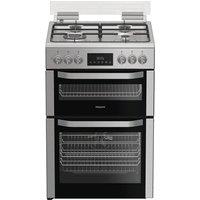 HOTPOINT HDD6GDC2WX 60 cm Dual Fuel Cooker - Stainless Steel, Stainless Steel