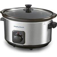 MORPHY RICHARDS 461013 Slow Cooker - Black & Silver, Silver/Grey,Black