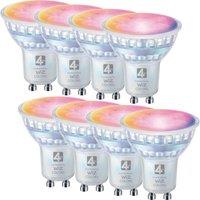 4LITE 4L1/8052 Wiz Connected Smart LED Bulb - GU10, Silver, Pack of 8